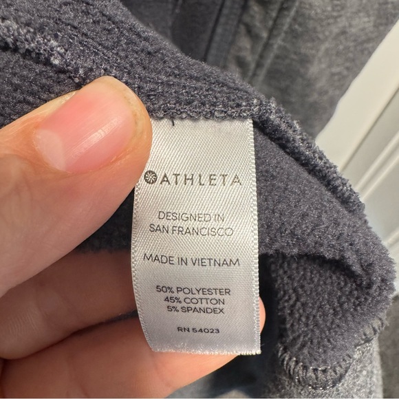 Athleta Women’s Stronger Long Fleece Lined Hoodie Zipper Jacket Grey Size Large - Picture 6 of 6